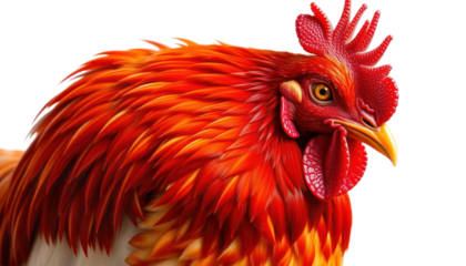 Colorful Bird Portrait Against Transparent Background