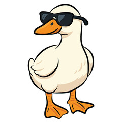 duck with sunglasses . Vector illustration.