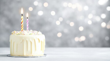 Festive Birthday Cake with Candles