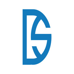 Obraz premium Abstract letter DS logo design.