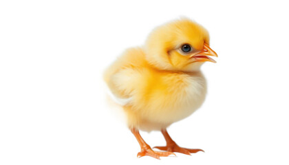 Fototapeta premium Small Yellow Chick on Transparent Background