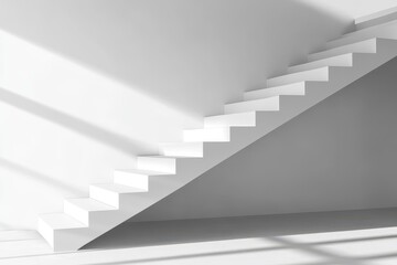 Modern white stairs in a minimalist room