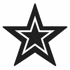 black star on a white background