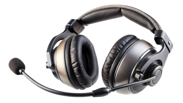 High Fidelity Studio Headphones with Microphone for Communication and Audio Monitoring