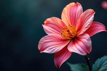 Abstract late-blooming flower, intricate details, image, intricate