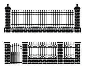 Classic Brick and Wrought Iron Fence Designs