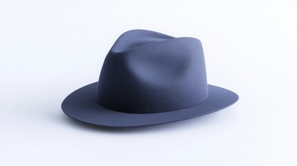 Stylish, dark-gray fedora hat, subtly textured