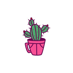Cactus tree graphic design vector illustration