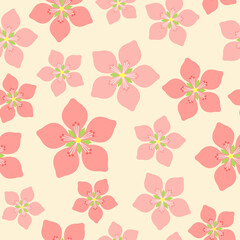 April 12th Birth Flower Peach blossom Graphic Design Pattern 1