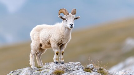 Obraz premium Mountain goat standing on rocky outcrop