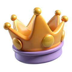 King or Queen Crown &ndash; Cartoon Style, Made in 3D on Transparent Background