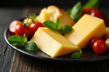 Elegant cheese arrangement, gourmet selection, minimal, simple