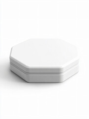Octagonal White Ceramic Container: Minimalist Elegant Storage Solution for Home Decor and Kitchen Organization