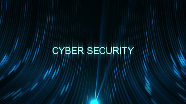 Cinematic Data Cable Text Technology Concept - Cyber Security