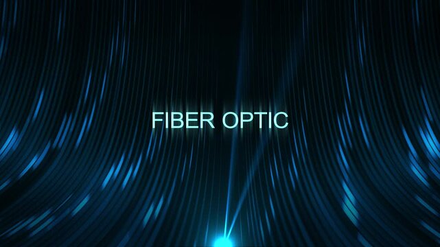 Cinematic Data Cable Text Technology Concept - Fiber Optic