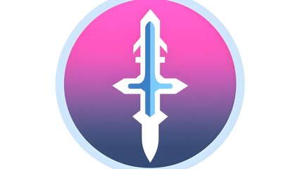 Fototapeta premium Symbolic Sword Glyph Bicolor Rounded Icon for Professional Use