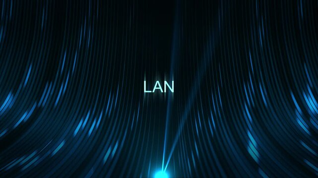 Cinematic Data Cable Text Technology Concept - LAN