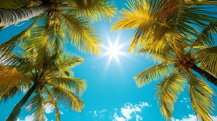 Tropical Paradise: Sun-Drenched Palm Trees
