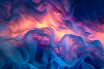 abstract wave of colorful smoke background, blue, purple, pink, and orange