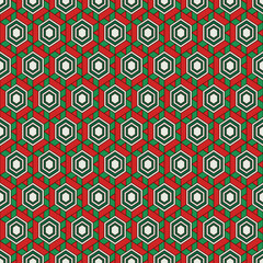 Honeycomb seamless pattern. Hexagon mosaic tiles ornament. Ethnic surface print. Repeated geometric figures background. Ornamental wallpaper. Modern geo design digital paper. Vector abstract work.