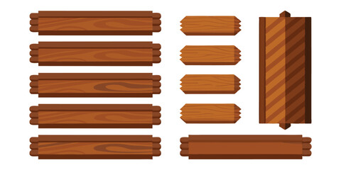 Isolated wooden planks Wood planking cute cartoon billboards Natural material bo