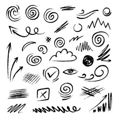 Colorful and modern abstract doodle illustrations, basic elements for your design needs.