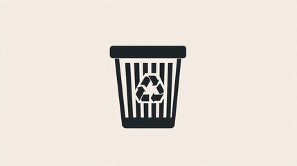 Recycling bin icon, waste disposal, environmental, graphic design, website