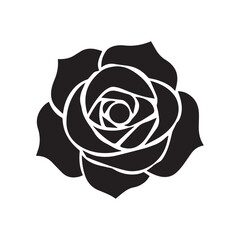 Rose flower vector silhouette design with a white background