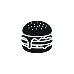 Burger icon silhouette with a white background