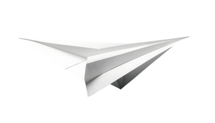 Paper airplane origami tutorial diy craft project for kids and adults on transparent background