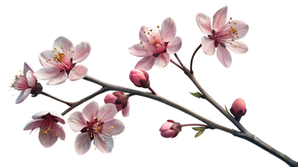 Beautiful cherry blossom petals painted in artistic watercolor style for elegant design.