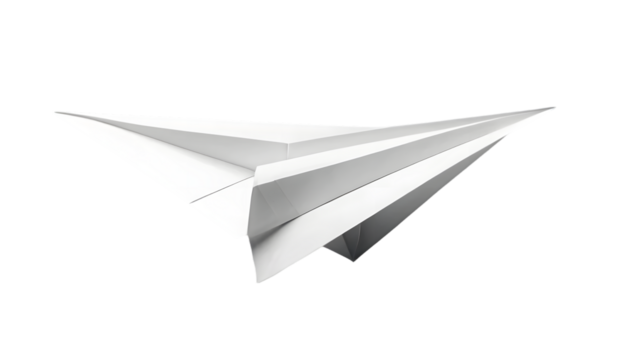 Paper airplane origami tutorial diy craft project for kids and adults on transparent background