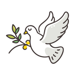 dove with olive branch icon, dove with olive branch vector illustration-simple illustration of dove with olive branch, perfect for dove with olive branch logos and icons