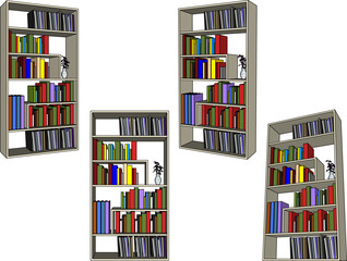 modern minimalist bookshelf furniture design illustration vector sketch 