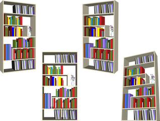 modern minimalist bookshelf furniture design illustration vector sketch.