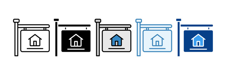 Construction Site  Icon Set Multiple Style Collection