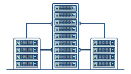 Server stack vector center network symb