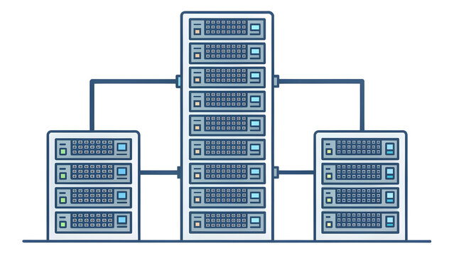 Server stack vector center network symb