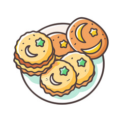 eid cookies icon, eid cookies vector illustration-simple illustration of eid cookies, perfect for eid cookies logos and icons
