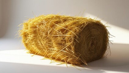 Golden Hay Bale in Soft Light Rural Idyll