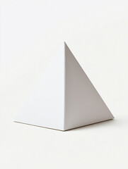 Minimalist Geometric Pyramid: Abstract White Three-Dimensional Art Sculpture Design for Modern Workspace
