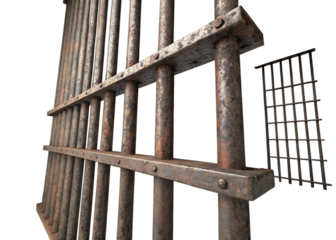 Rusty metal jail bars illustration symbolic of prison and confinement