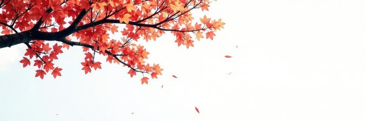 Isolated tree branches against a white background, serenity, solitude