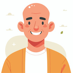bald adult man vector image