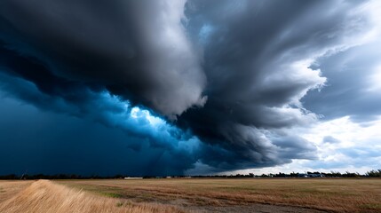 Fototapeta premium Dramatic storm clouds over a field (1)
