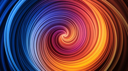 Obraz premium Vibrant spiraling lines of color transitioning from blue to red and orange create an eye-catching abstract visual effect.