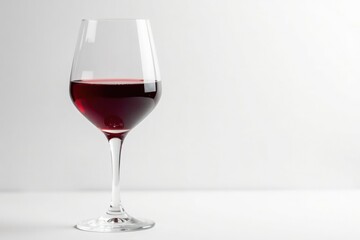 Rich red wine in a glass, pristine white backdrop, wine, wine tasting