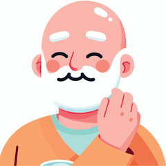bald adult man vector image