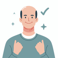 bald adult man vector image