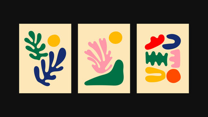 3-poster set in psychedelic, 90s groove style. A combination of funky waves and floral patterns to liven up kitchens, restaurants, cafés, and street art setups. 